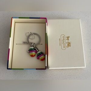Coach rainbow Mittens Multicolor Keychain NIB